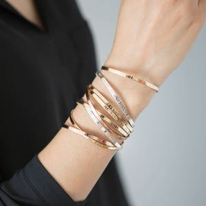 Cuff Bracelet, Skinny Cuff  Bracelet, Gold,Rose,Silver,Engraved Bracelet, Custom Bracelet, Gift for Her, Birthday Gift, Holiday Gift