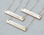 14K Gold Bar Necklace,Bar Necklace,Personalized Bar Necklace,Custom Name Bar Necklace,Engraved Necklace,Name Bar Necklace,Monogram Necklace