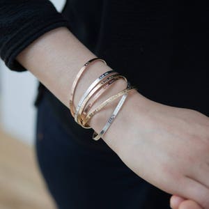 Skinny Cuff Bracelet,Gold, Rose, Silver, Inspirational Bracelet,Engraved Bracelet,Personalized Bracelet,Monogram Bracelet image 5