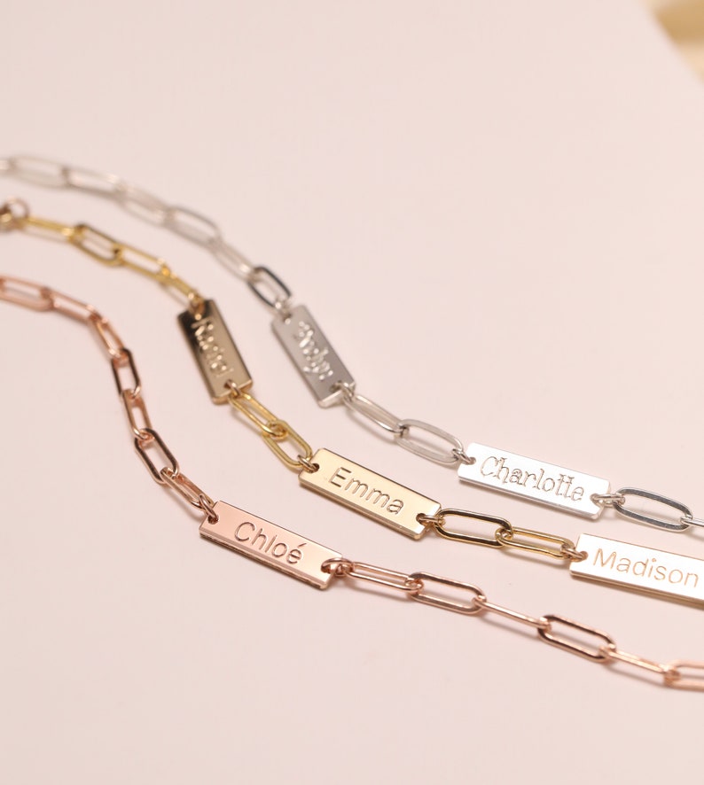 Bracelet barrette personnalisé, trombone avec mini barrette, bracelet prénom enfant, bracelet maman image 2