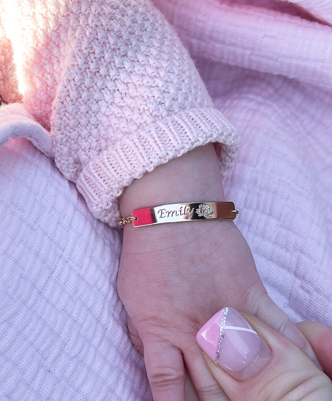 Baby Bracelet, Baby Girl Bracelet,child ID Bracelet, Kids Bracelet, 14k
