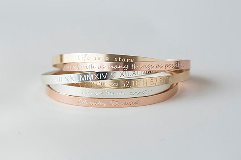 Cuff Bracelet,Gold,Rose,Silver Bracelet, Inspirational Bracelet, Engraved Bracelet,Personalized Bracelet,Monogram Bracelet 