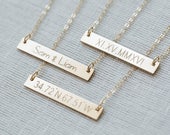14k Gold Filled Bar Necklace,Gold Bar Necklace,Personalized Bar Necklace,Name Necklace,Engraved Necklace,initial necklace,Bridesmaid Gift