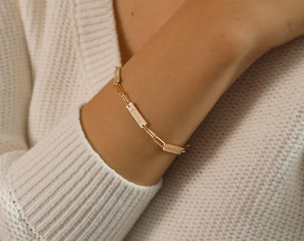 Pulsera personalizada con barra de clip: pulsera con nombre personalizado, regalos para mamá