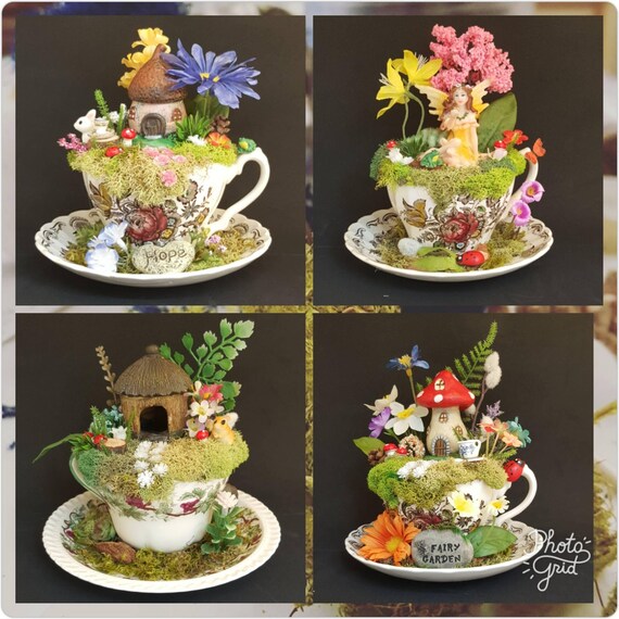 Teacup Fairy Gardens Unique Gift Idea Custom Made To Order Image 0