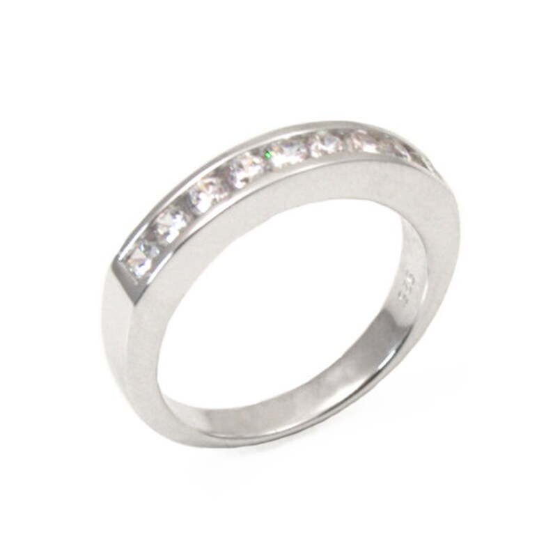 Eternity Ring Diamond Unique Solid Silver Rhodium platinum