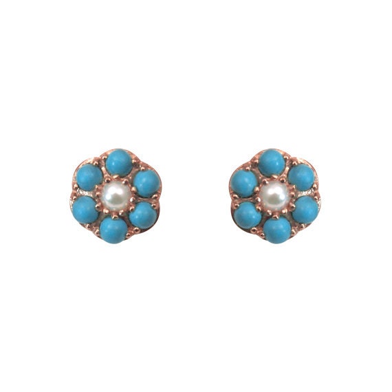 Turquoise cluster stud sale earrings
