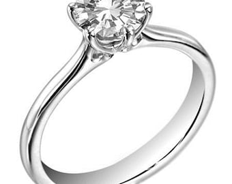 Platinum Engagement Ring 1.5ct Diamond Unique Hand Made