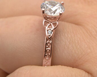 Diamond Trinity Knot Ring Solid 9ct Gold Natural Diamonds UK Hallmarked 