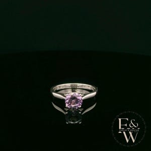 Solitaire Cubic Zirconia Alexandrite & Silver Engagement Ring