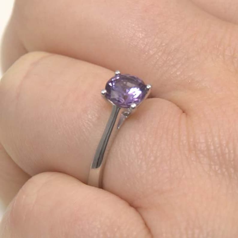 Engagement Ring 1ct Alexandrite Solitaire Sterling Silver 108