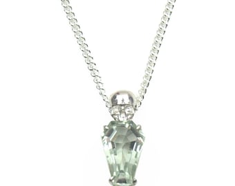 Skull & Coffin Claw Pendant Solitaire Green Amethyst Stone Set In Sterling Silver Other Colours Available