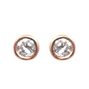 Stud Earrings Diamond Unique 9ct Gold Choose Yellow White Rose UK Hallmarked ER376DU Rose Gold