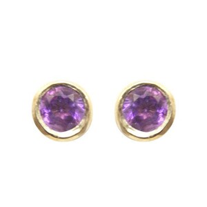 Stud Earrings Amethyst 9ct Gold Choose Yellow White Rose UK Hallmarked  ER376AM