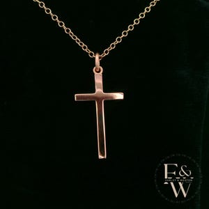 9ct Rose Gold Cross Pendant