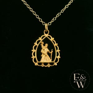 9ct Yellow Gold Saint Christopher Pendant