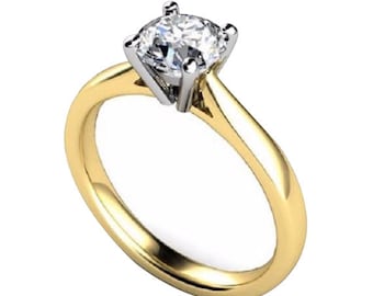 9ct Gold Ring 1ct Solitaire Diamond Unique Engagement Ring