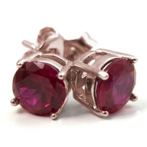 Stud Earrings Diamond Unique Ruby 2ct Solitaire 9ct Gold