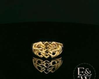 9ct Yellow Gold Intricate Gold Celtic Ring