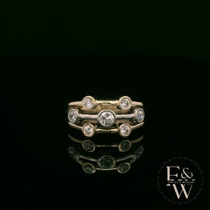 Diamond Unique 9ct Yellow and White Gold Raindance Ring