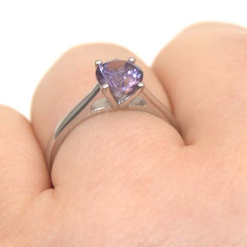 Engagement Ring 1ct Alexandrite Solitaire Sterling Silver 108