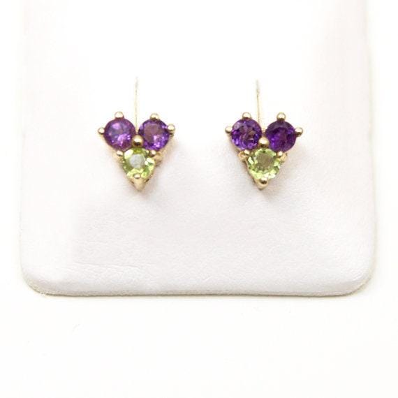 9ct Gold & 3mm Gemstone Stud Earrings – Choose Amethyst, Garnet, Peridot, Sapphire, Or Topaz