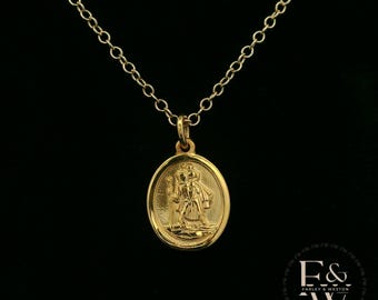 9ct Yellow Gold Saint Christopher Pendant