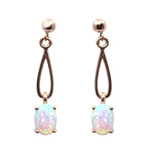Drop Earrings Opal 9ct Gold Choose Yellow White Rose Gold ER966O