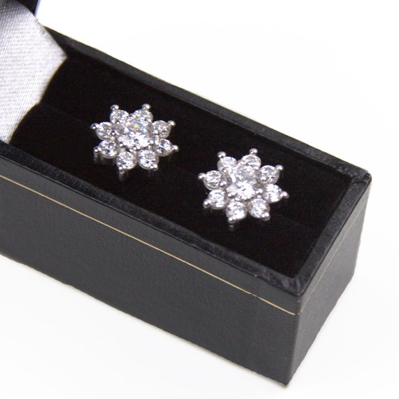 9 stone diamond earrings outlet