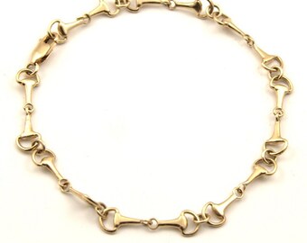 Equestrian Double Bit Bracelet 9ct Gold Fully UK Hallmarked (BR288)