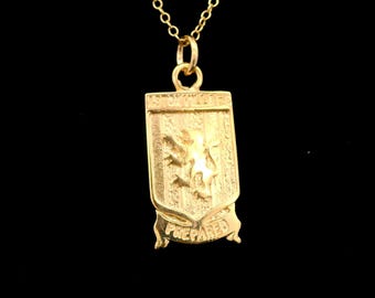 Colgante grande con el emblema AVFC en oro amarillo de 9 quilates