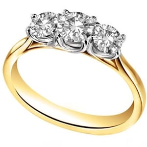 9ct Gold Trilogy Verlobungsring Diamant Unikat 1.25ct