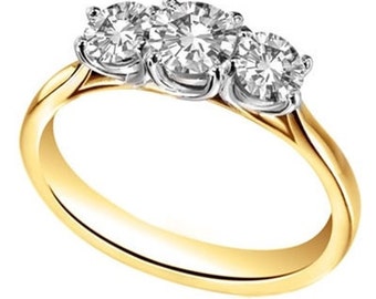 9ct Gold Trilogy Engagement Ring Diamond Unique   1.25ct