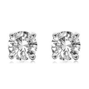 Sterling Silver Moissanite Diamond Certified Stud Earrings 4 Claw 2ct