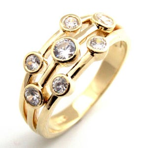 Raindrop Ring Diamond Unique 0.50ct Scatter Ring 9ct Gold