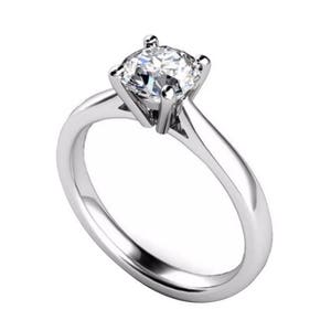 Sterling Silver Diamond Unique Solitaire Ring image 1