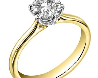 9ct Gold Engagement Ring Diamond Unique 6 Claw 1ct