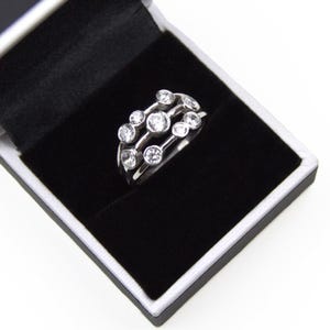 Silber Regentropfen Scatter Ring UK Made .925