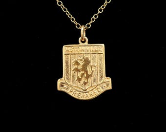Colgante mediano con emblema AVFC en oro amarillo de 9 quilates
