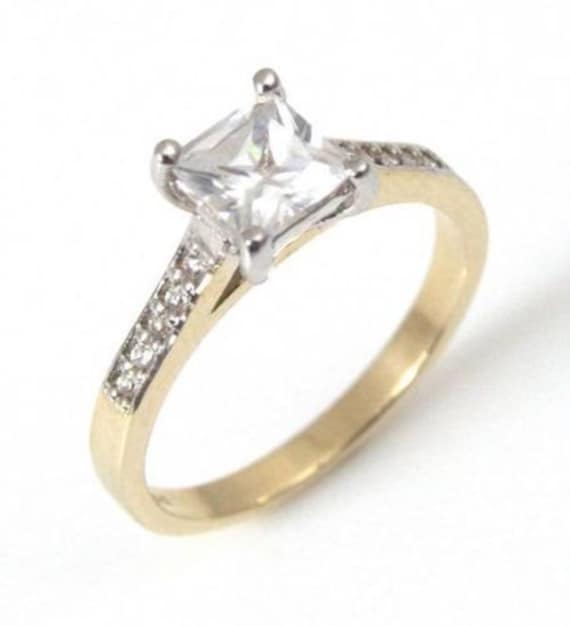 Princess Cut Diamond-Unique Engagement Ring 1ct & 1/2 ct Solid 9ct Gold 771/0 Princess Cut Diamond-Unique Engagement Ring 1ct & 1/2 ct Solid 9ct Gold 771/0