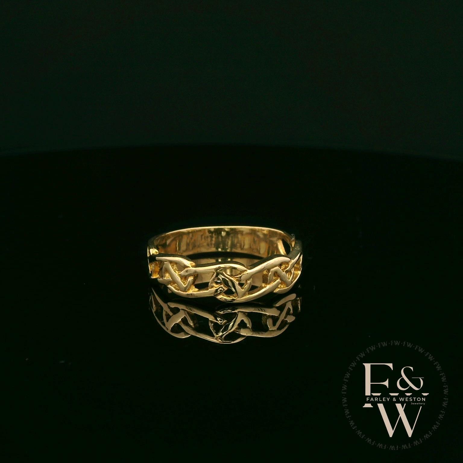 Amicizia, Amore, Lealtà" Anello Claddagh Vintage In Oro Giallo - Foto 4