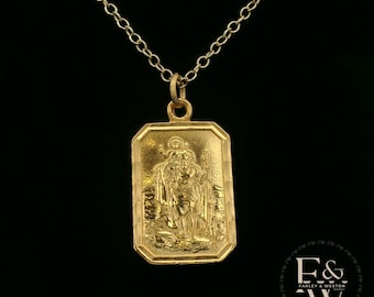 9ct Yellow Gold Saint Christopher Pendant