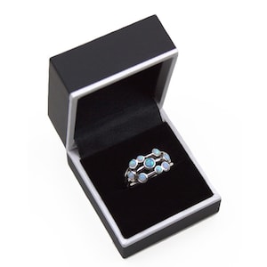 Sterling Silver Opal Raindrop Scatter Ring UK Made .925