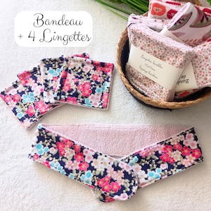 Bandeau de soin et lingettes démaquillantes - Kit soins visage - Cadeau beauté femme