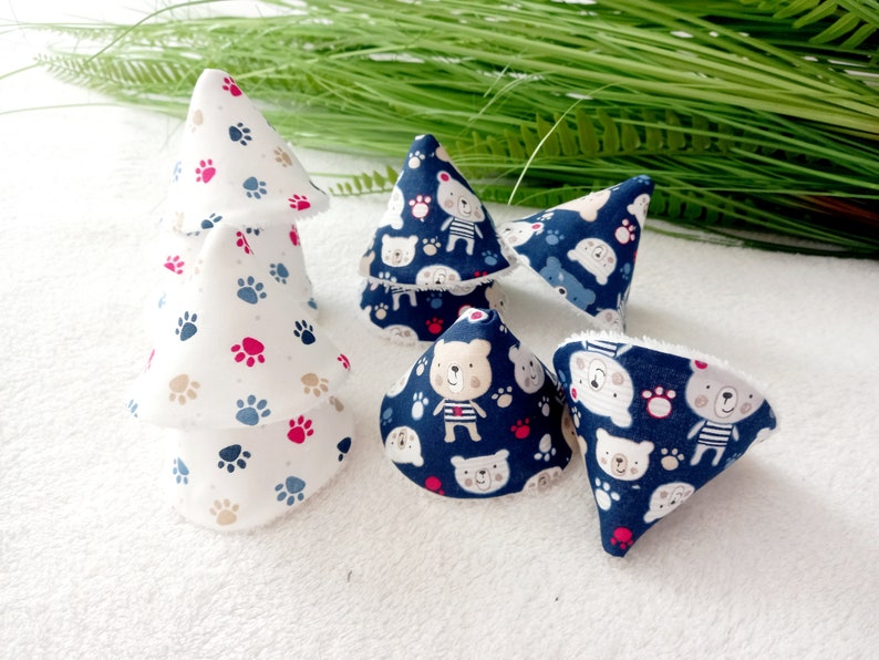 Lots of pee tipi pee guard pee stopper pee cone in bamboo sponge and fabric Pee protector Bears and little paws 5 Oursons + 5 Pattes