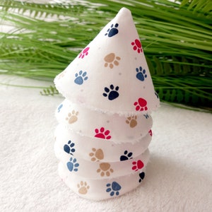 Lots of pee tipi pee guard pee stopper pee cone in bamboo sponge and fabric Pee protector Bears and little paws Pattes Lot de 5