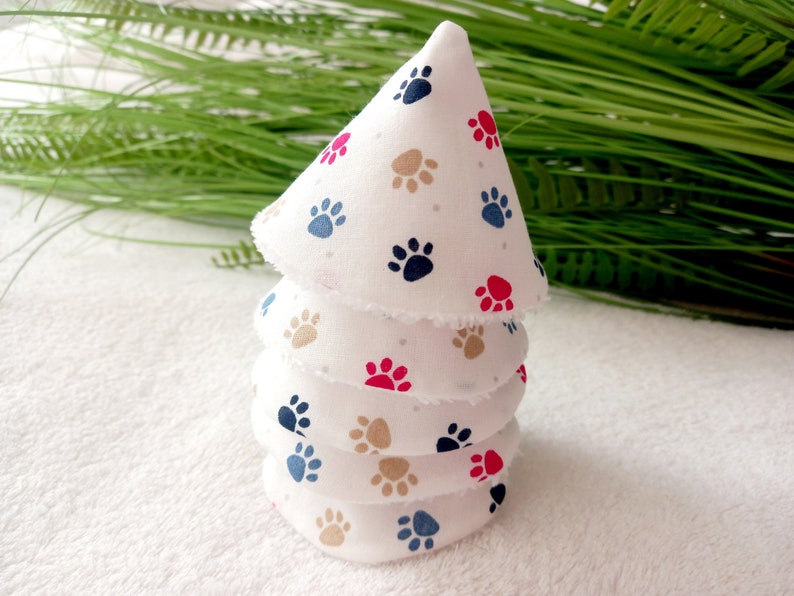 Lots of pee tipi pee guard pee stopper pee cone in bamboo sponge and fabric Pee protector Bears and little paws Pattes Lot de 5