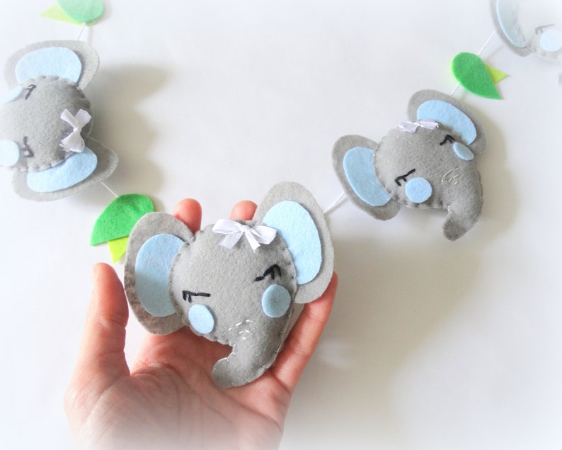 Elephant nursery garland Baby boy nursery garland Baby's Etsy