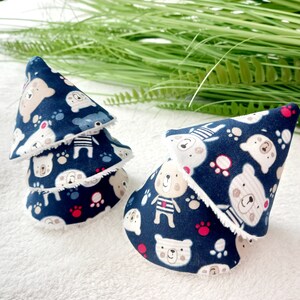 Lots of pee tipi pee guard pee stopper pee cone in bamboo sponge and fabric Pee protector Bears and little paws image 3