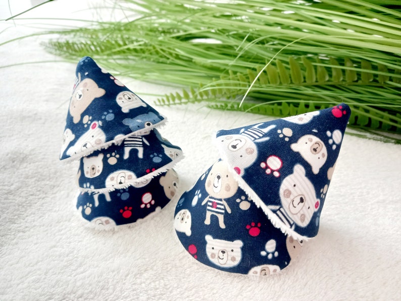 Lots of pee tipi pee guard pee stopper pee cone in bamboo sponge and fabric Pee protector Bears and little paws image 3